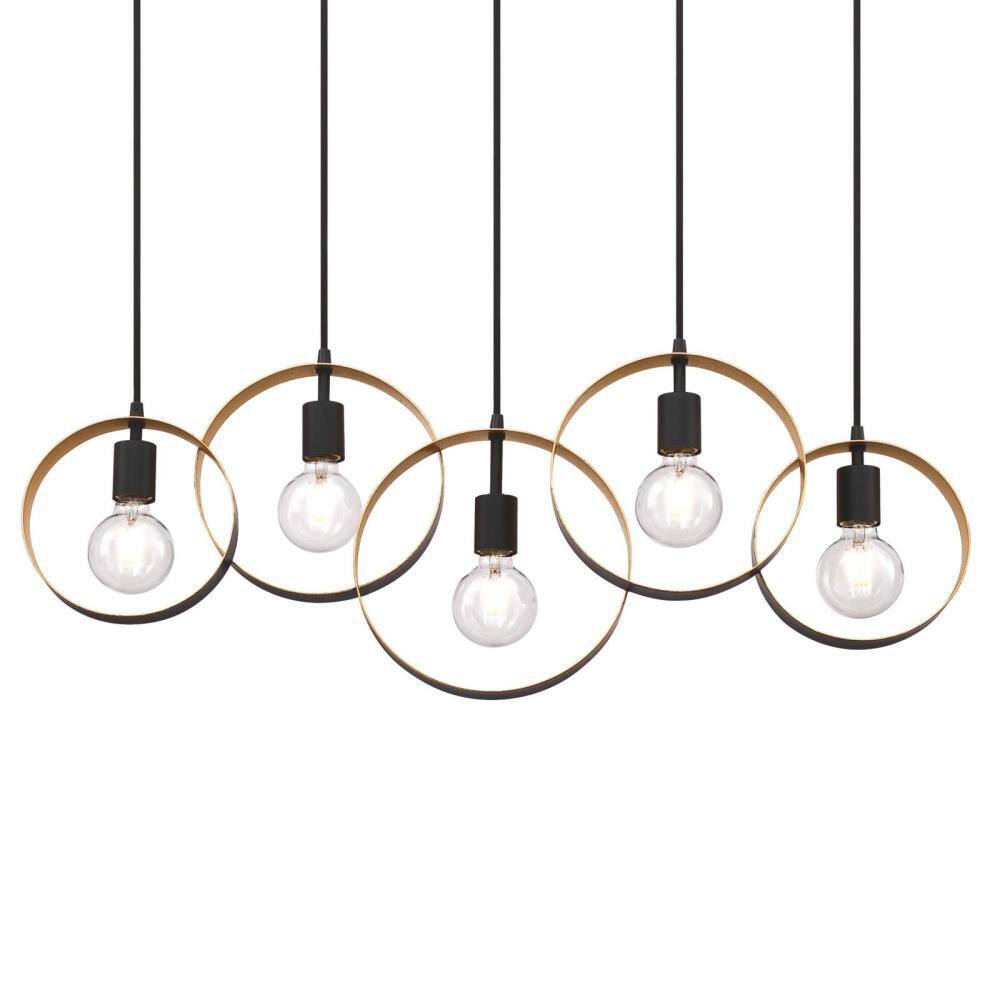 Olympus Matte Black and Textured Gold Geometric Chandelier