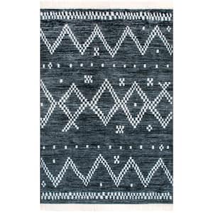 Tracy Moroccan Tassel Navy 5 ft. x 8 ft. Area Rug