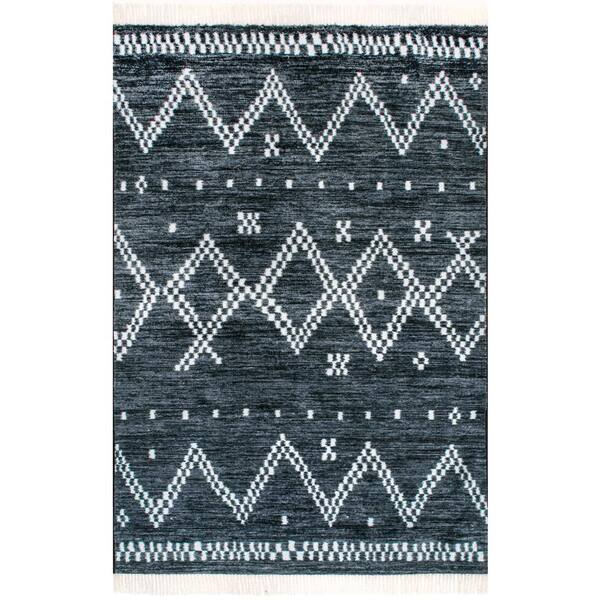 nuLOOM Tracy Moroccan Tassel Navy 8 ft. x 10 ft. Area Rug