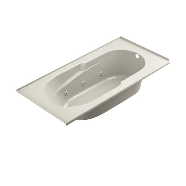 JACUZZI Signature 72 in. x 36 in. Rectangular Whirlpool Bathtub with Right Drain in Oyster