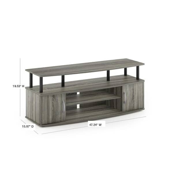 Furinno JAYA 47 in. French Oak Gray Wood TV Stand Fits TVs Up to