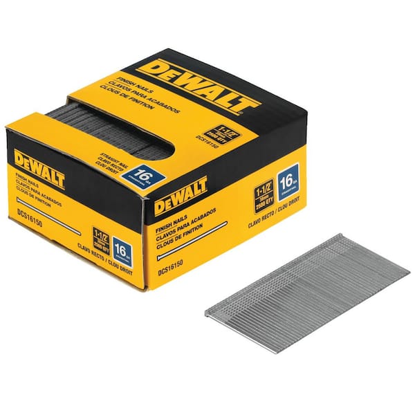 DEWALT 1-1/2 in. x 16-Gauge Plastic Collated Straight Nails (2500 per Box)