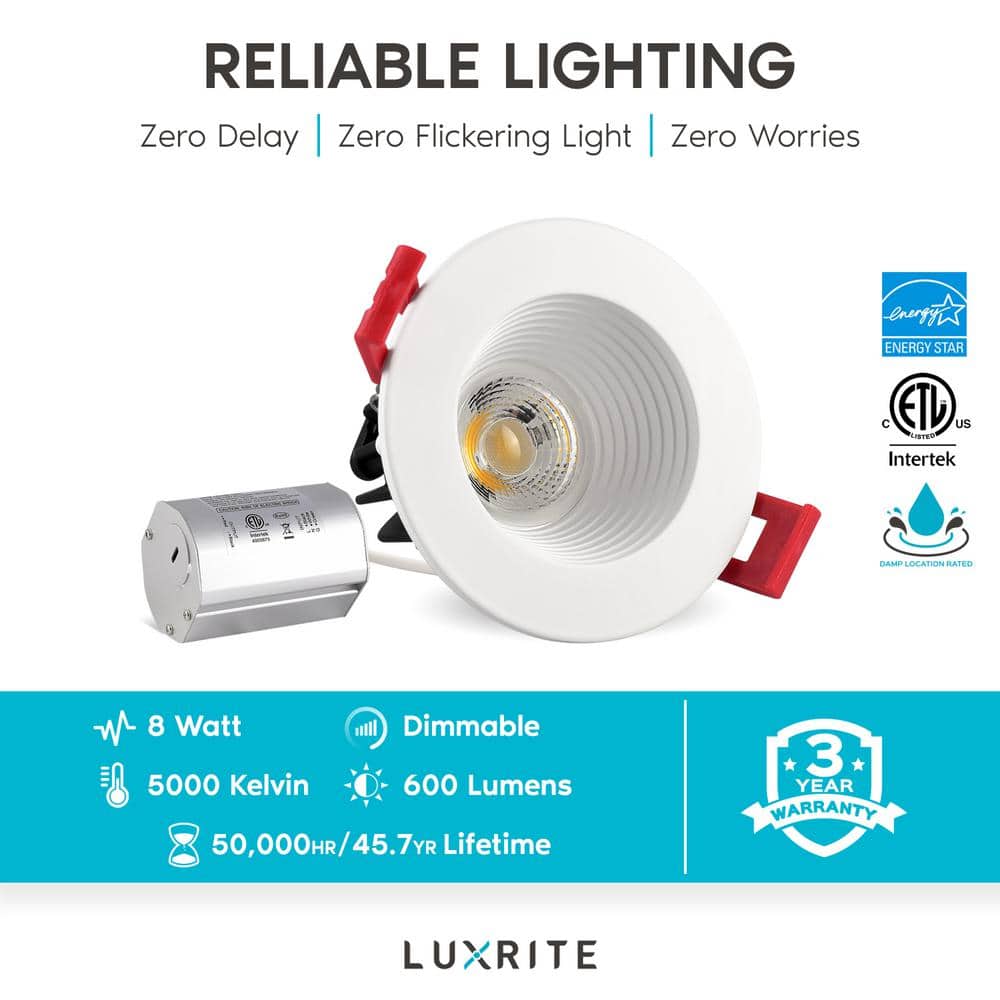 Bright White 2'' Dimmable LED Recessed Lighting Kit for Indoor/Outdoor