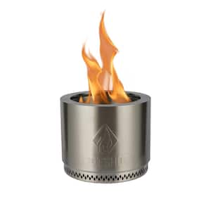 Traveler Portable Low Smoke 15 in. Round Wood-Burning Fire Pit in Stainless Steel with Carry Bag