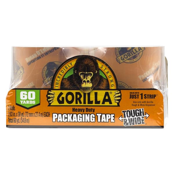 Gorilla 2.83 in. x 30 yds. Packaging Tape 2-Piece Refill (6-Pack)