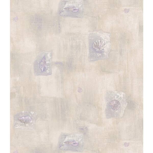 Brewster Kitchen and Bath Resource II Neutral Shells And Blocks Wallpaper Sample
