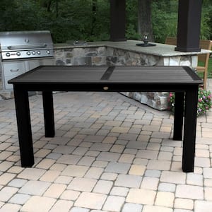 Black Rectangular Recycled Plastic Outdoor Balcony Height Dining Table