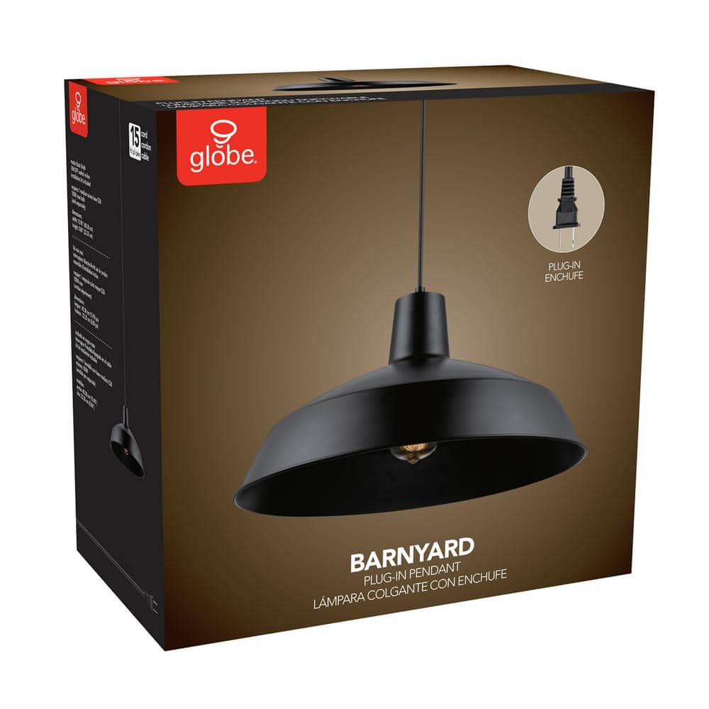 Barnyard Industrial Matte Black Globe Pendant with Energy Star LED
