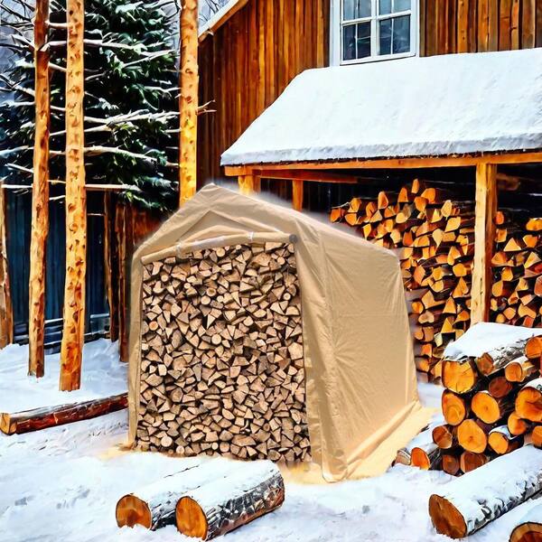 Tenleaf 7 ft. x 8 ft. Brown Outdoor Portable Gazebo Storage