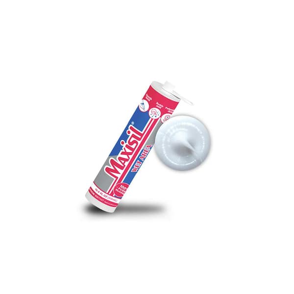 Glass Warehouse Maxisil 10.5 oz. White Standard Tube Kitchen and Bath Silicone Sealant Tube (each)