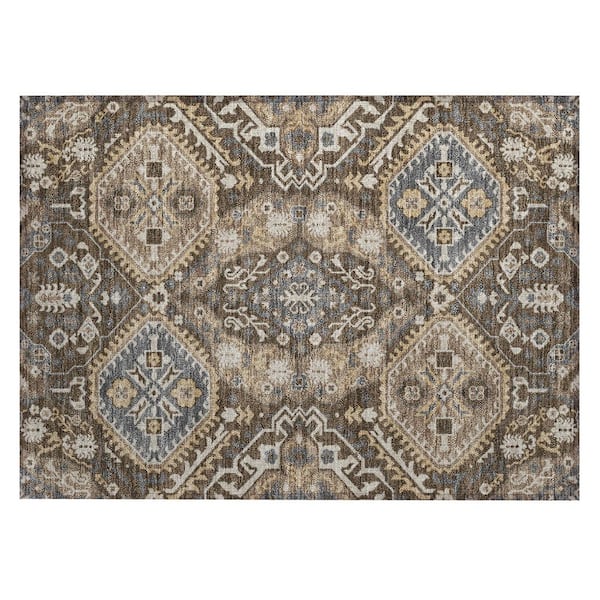 Chantille Machine Washable Indoor/Outdoor Abstract ACN3103 Chocolate 3 ft. x 4 ft. Area Rug