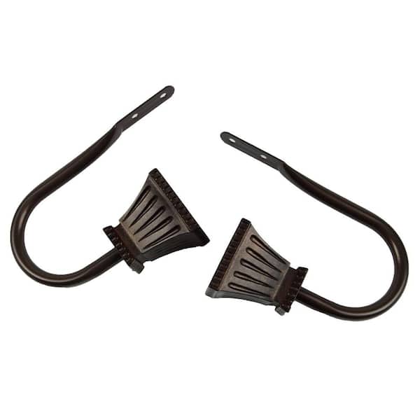 Rod Desyne Trumpet Decorative Cocoa Metal Hook Curtain Holdback (Set of 2)