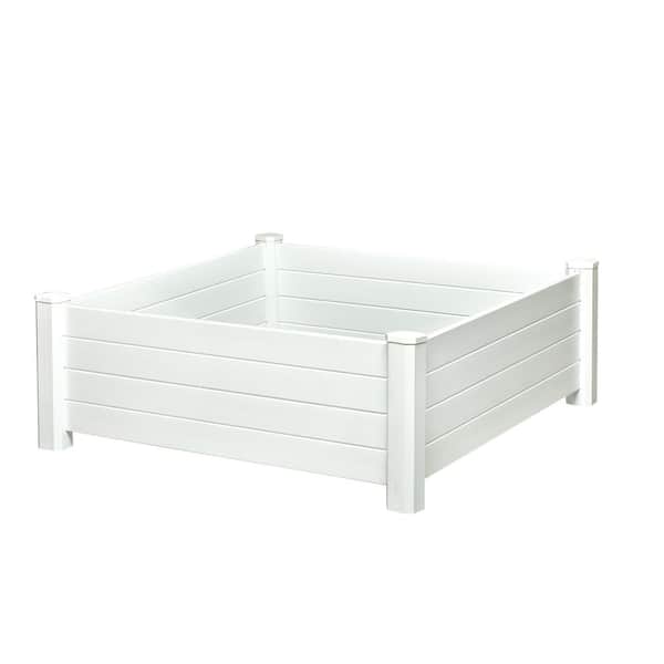 Nuvue Tall White PVC Raised Garden Bed Box