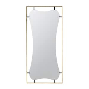 28 in. W x 60 in. H Rectangle Gold Metal Framed Wall Mirror with Contemporary Design Wall Decor for Bathroom, Entryway