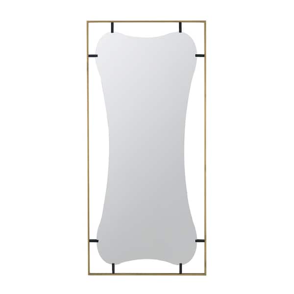 Unbranded 28 in. W x 60 in. H Rectangle Gold Metal Framed Wall Mirror with Contemporary Design Wall Decor for Bathroom, Entryway