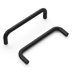 Wire Collection 3-3/4 in. (96 mm) Black Cabinet Door and Drawer Pull