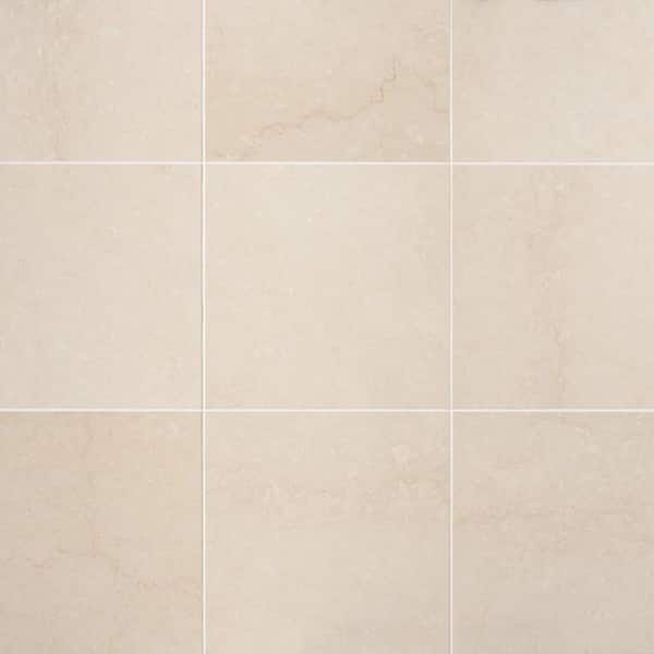 Botticino Extra Light Beige 18 in. x 18 in. Polished Marble Floor and Wall Tile (13.55 Sq. Ft. / Case)