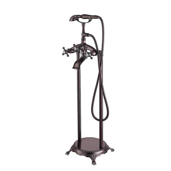 Maincraft 3-Handle Floor Mount Claw Foot Freestanding Tub Faucet with Hand Shower in. Oil Rubbed Bronze