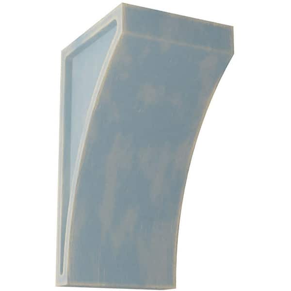 Ekena Millwork 3 in. x 6 in. x 3-1/2 in. Driftwood Blue Small Lawson Wood Vintage Decor Corbel