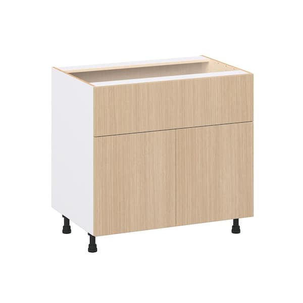 Timberline 36 in. W x 24.5 in. D x 34.5 in. H Assembled Shaker Base Kitchen Cabinet in Mojavi Oak with 10 in. Drawer