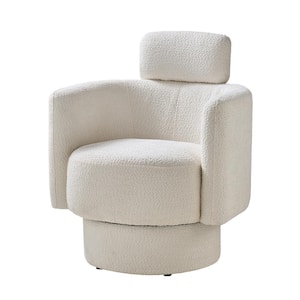 Amelia Modern Beige Upholstered Swivel Barrel Chair