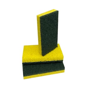 Heavy-Duty Scrub Sponge with Scour Pad (3-Pack)