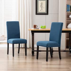 Nina Side Chair Linen Fabric Upholstered Kitchen Dining Chair, Teal