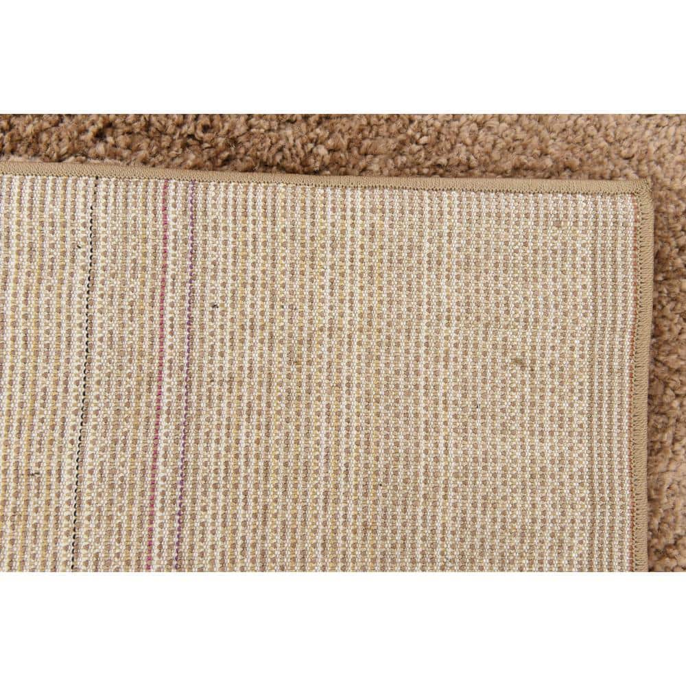 Cozy Haven Easy-Care 5' x 7' Light Brown Shag Rug