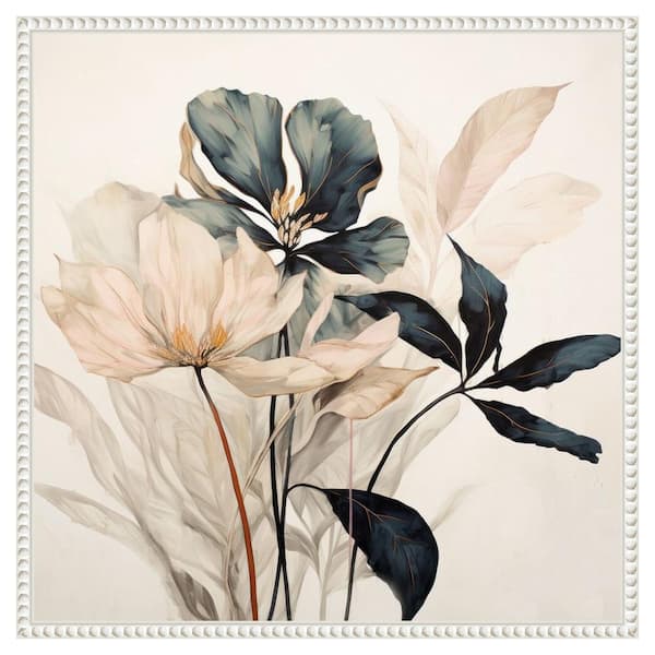 Amanti Art Whimsical Blossoms I by Lazar studio 22 in. W x 22 in. H. Canvas Wall Art Print Framed in White