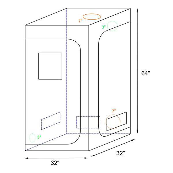 Unbranded - 2 ft. W x 2 ft. D x 4 ft. H Black Plant Grow Tent with Observation Window