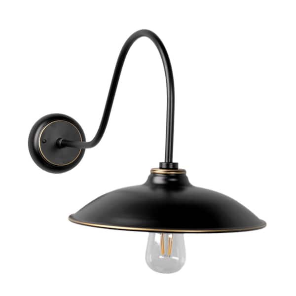 Riley 1 Light Imperial Black Outdoor, 1 Light Imperial Black Outdoor Wall Mount Barn Sconce
