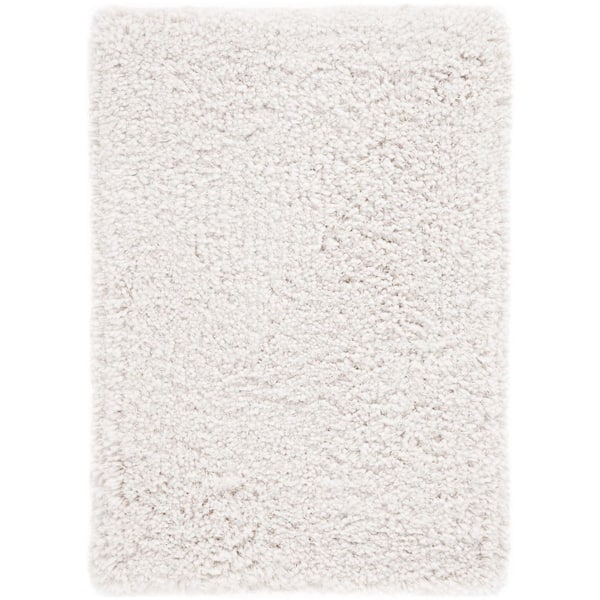 Luxe Shag 3 ft. x 5 ft. White Solid Area Rug