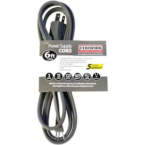6 ft.15-Amp Grounded Straight Plug Head Power Supply Cord (100-Pack)