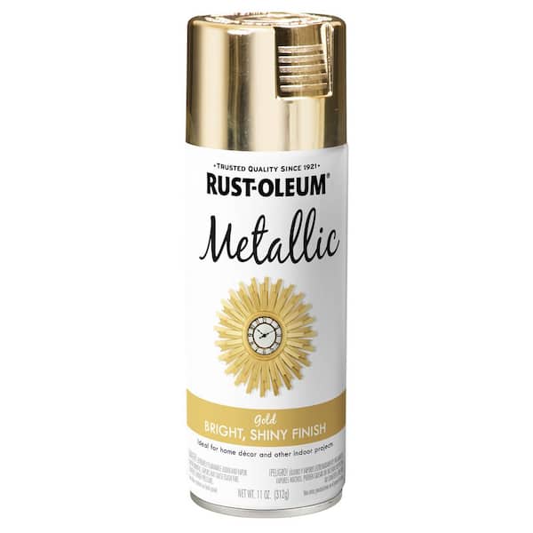 (6)-11 Oz RustOleum Brilliant Gold Reflective Metallic Spray Paint 1910-830