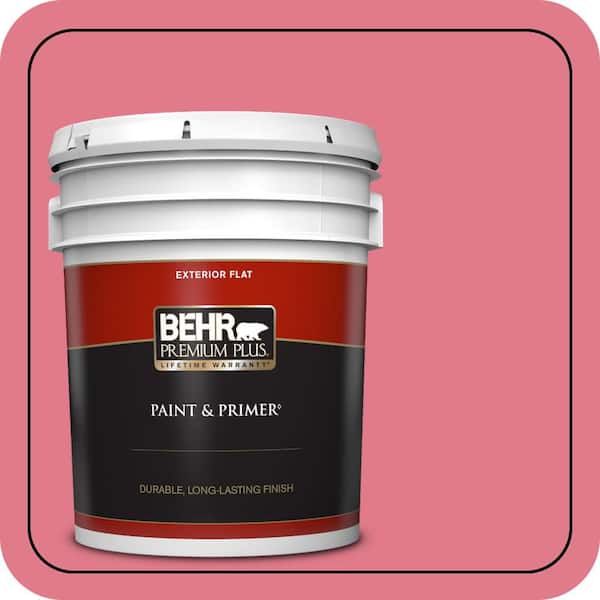 BEHR PREMIUM PLUS 5 gal. #P150-4 Hot Gossip Flat Exterior Paint & Primer