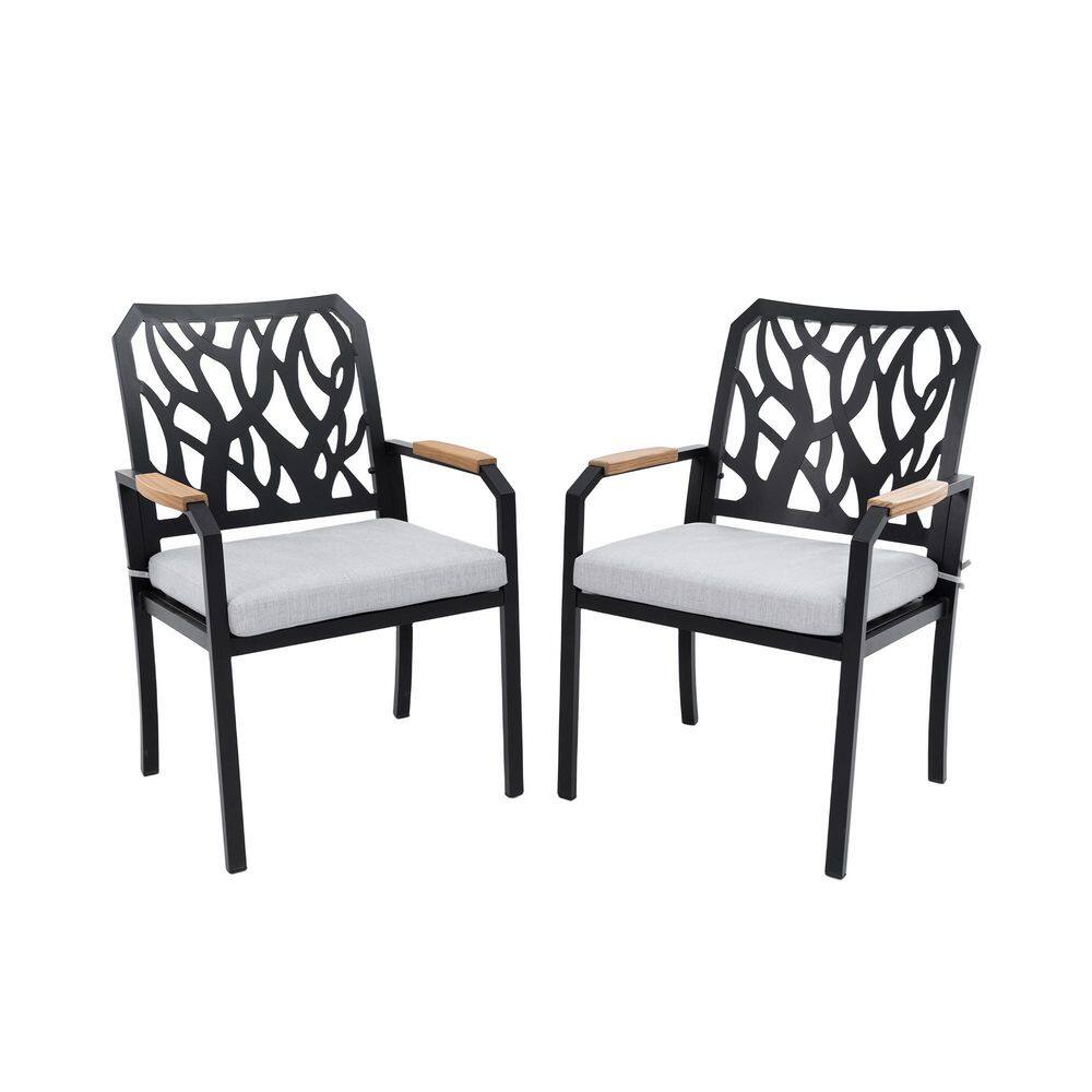 Bourbon Brown Aluminum Outdoor Dining Chair with White Cushion (2-Pack) price history on PriceWatchPro