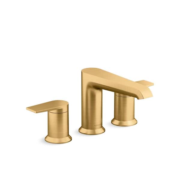 KOHLER Hint 2-Handle Tub Faucet in Vibrant Brushed Moderne Brass (Valve Not Included)