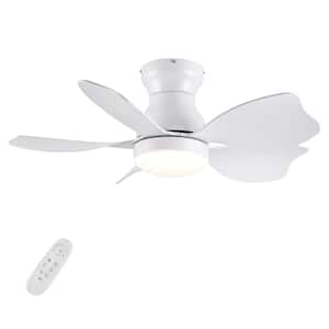 30 In Small Kid White Indoor Ceiling Fan LED Lighting with Remote Control for Small Children's Room