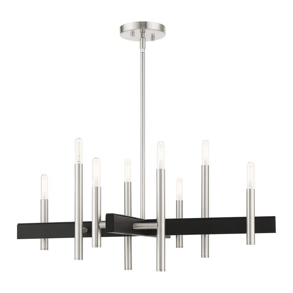 Brushed Nickel 28" 8-Light Candelabra Chandelier