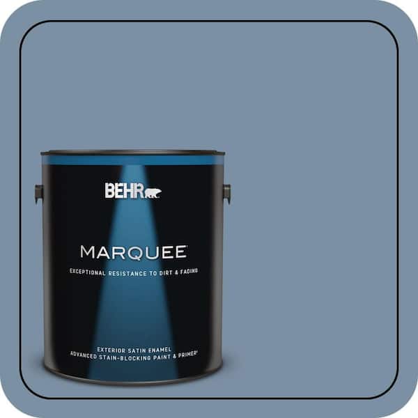 BEHR MARQUEE 1 gal. #S510-4 Jean Jacket Blue Satin Enamel Exterior Paint & Primer