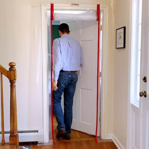 ZipWall 4 ft. x 7.5 ft Adhesive Zippers Standard Dust Barrier Door