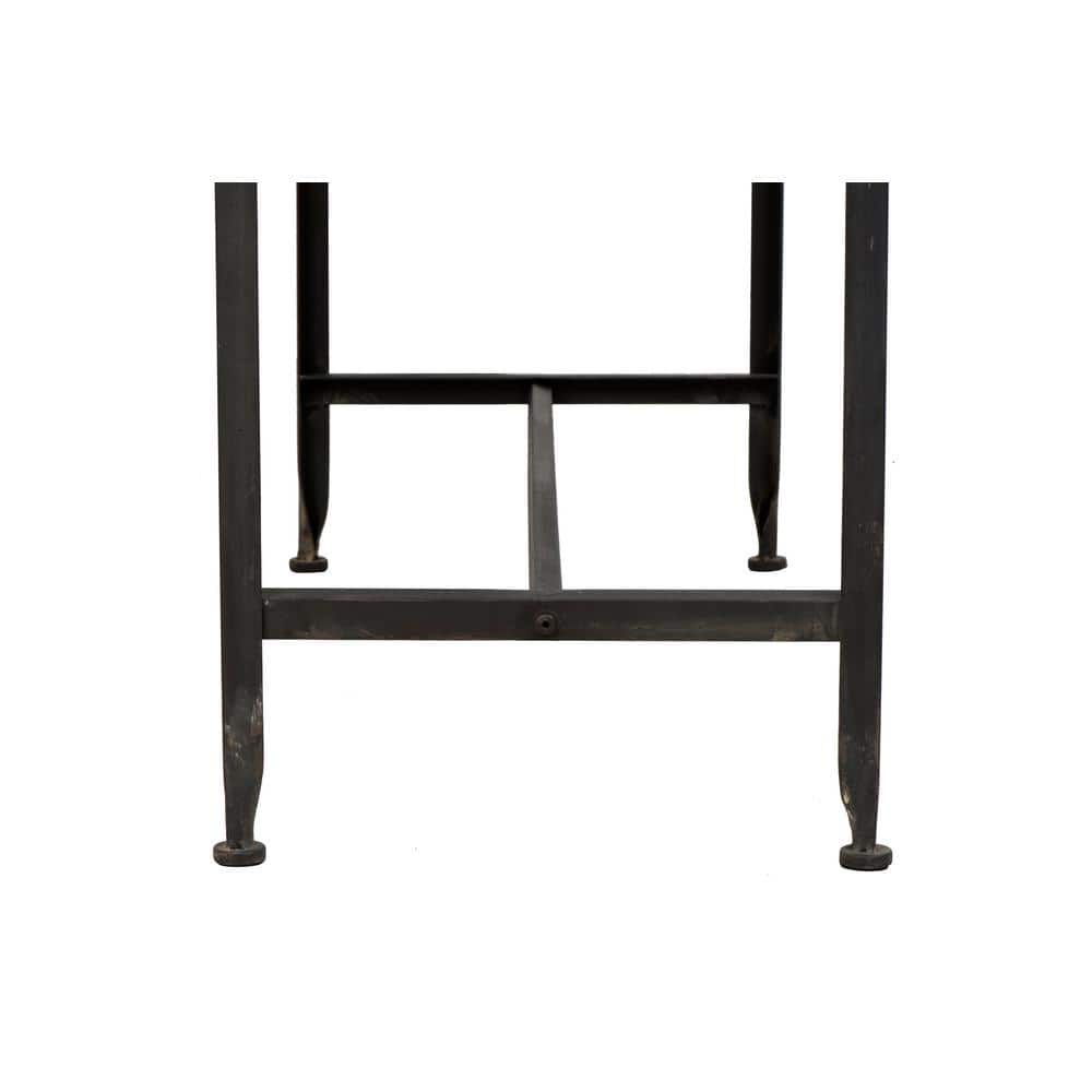 Distressed Black Reclaimed Wood Console Table with Rustic Finish