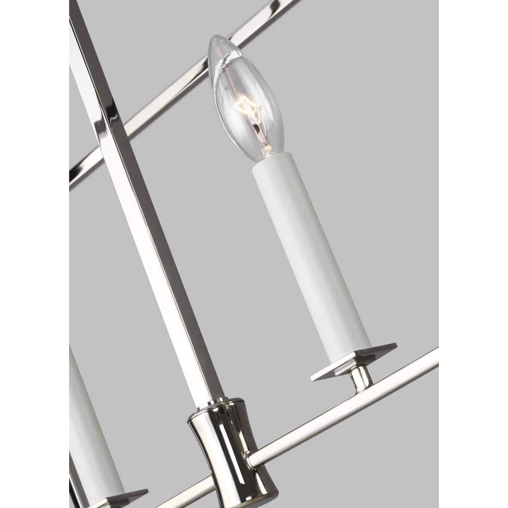 Polished Nickel 6-Light Indoor/Outdoor Linear Pendant