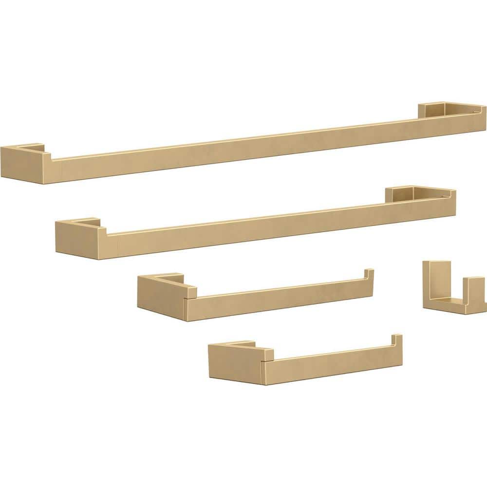 Beaufort 5-Piece Bath Hardware Set 18, 24 in. Towel Bars, Toilet Paper Hold