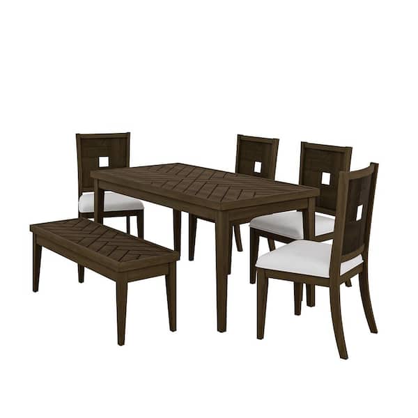 JAYDEN CREATION Monica 6-piece Dining Sets-BROWN