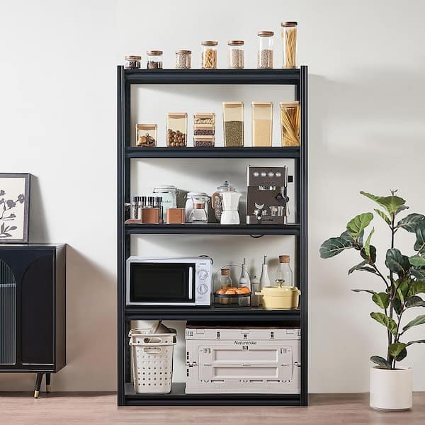 Storage Shelves, Black, 2,000 lbs. 5-Tier Garage Shelving, 18 in. D x 40 in. W x 72 in. H Adjustable Shelves, Steel