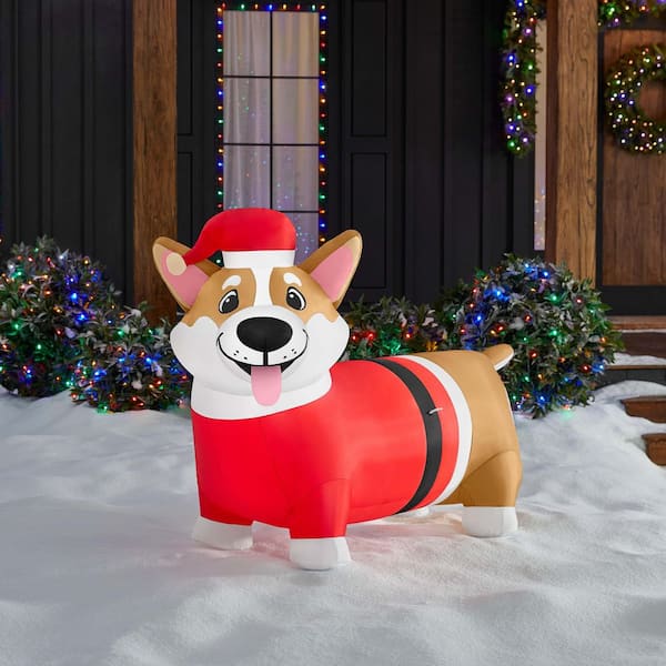 5 ft Long LED Corgi Airblown Inflatable