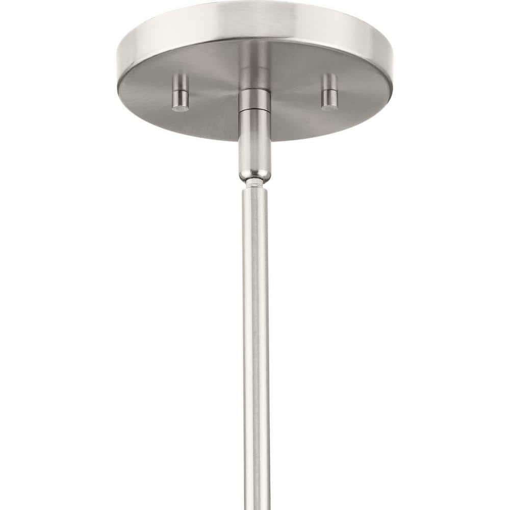 Latham Brushed Nickel Geometric Pendant Light with White Art Glass