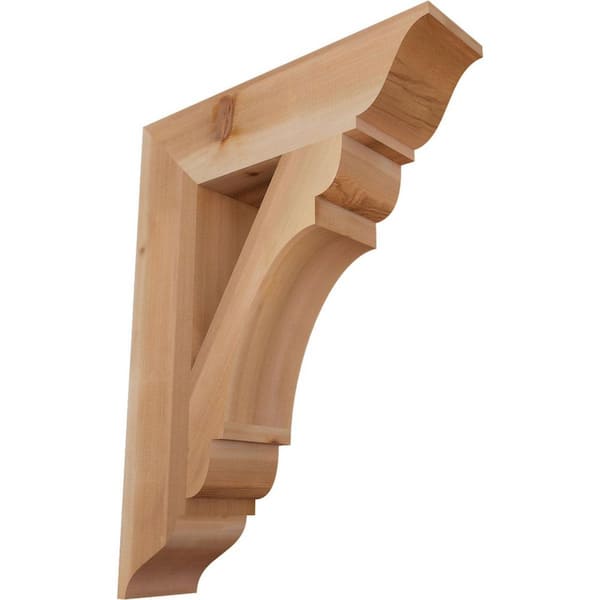 Ekena Millwork 5.5 in. x 32 in. x 24 in. Western Red Cedar Olympic Traditional Smooth Bracket