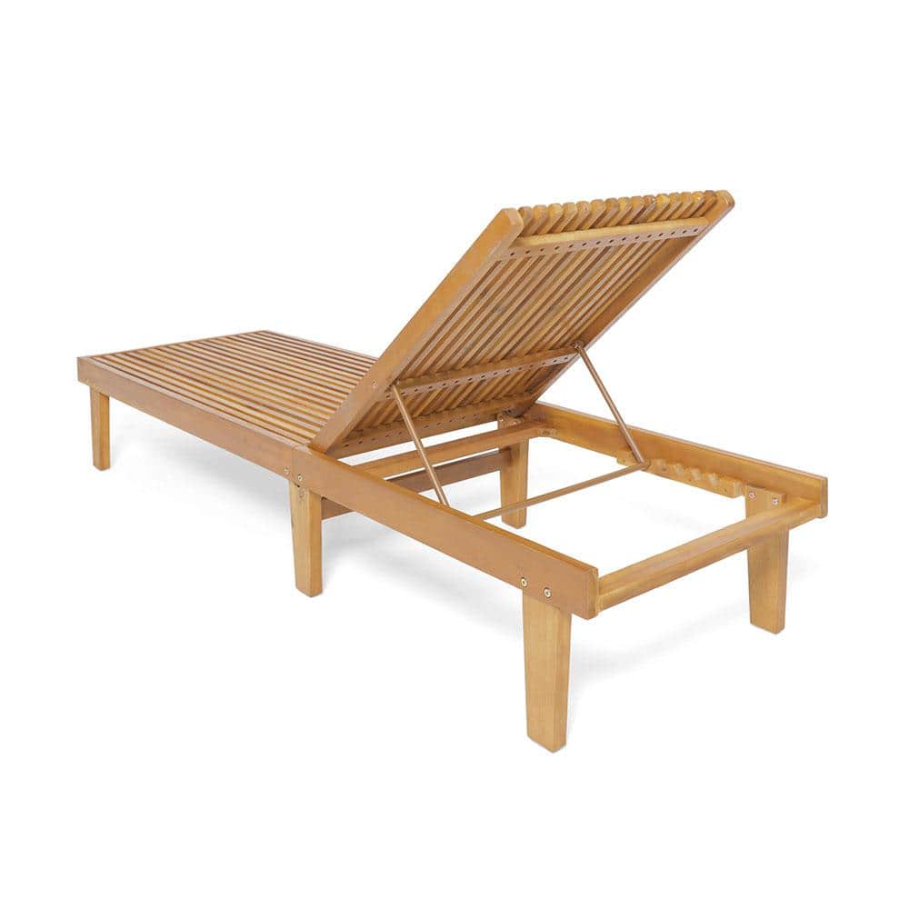 Teak Acacia Wood Adjustable Outdoor Chaise Lounge
